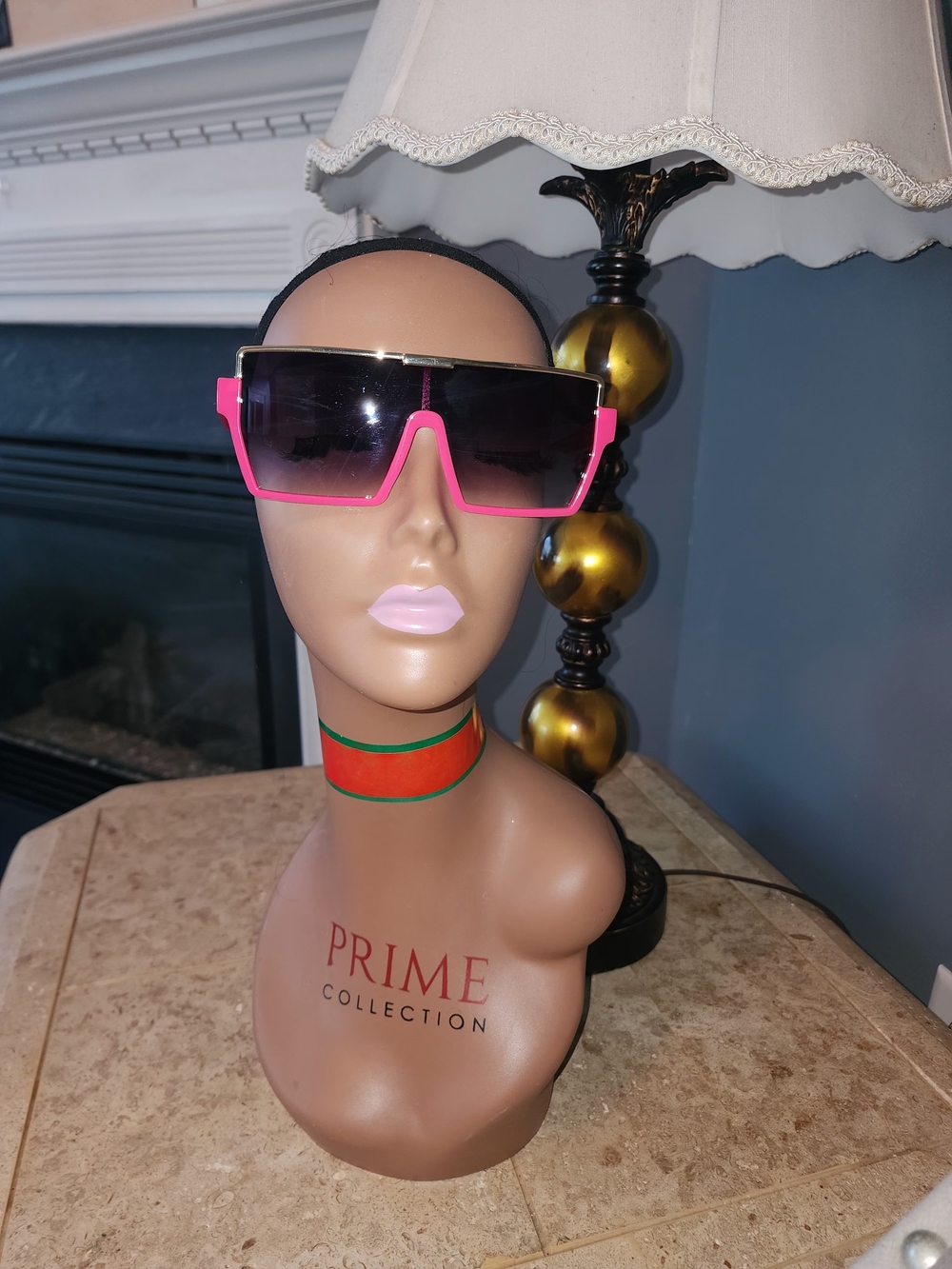 Women’s Pink Oversized Shield Sunglasses - Unbranded
